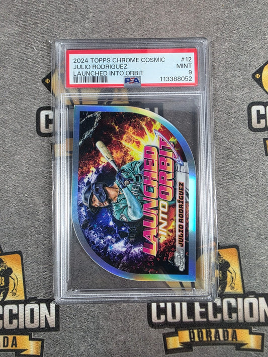 2024 Topps Chrome Cosmic Julio Rodriguez Launched Into Orbit PSA 9