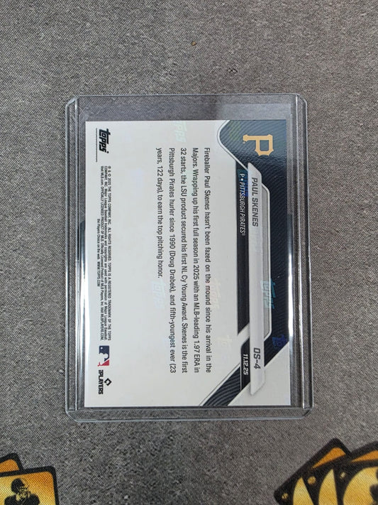 2025 MLB Topps Now Paul Skenes #OS-4 Cy Young Card Pittsburg Pirates
