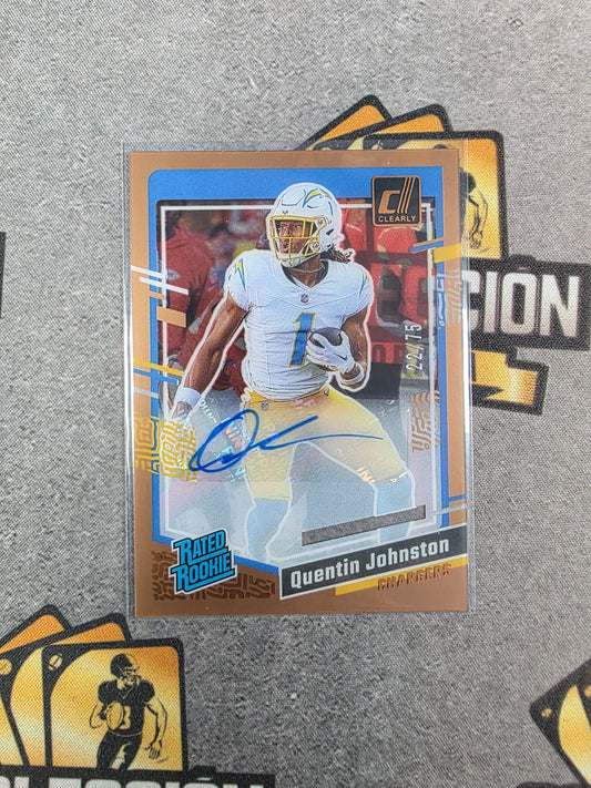 2023 Donruss Clearly Quentin Johnston Auto /75