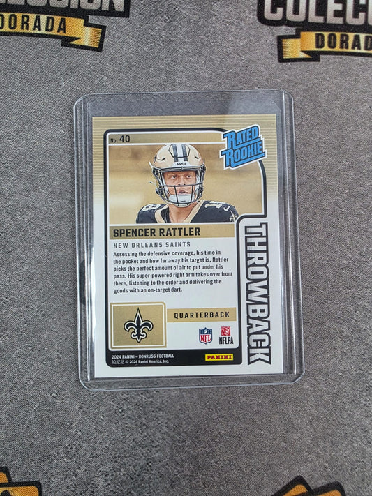 2024 Donruss Spencer Rattler Rated Rookie Throwback