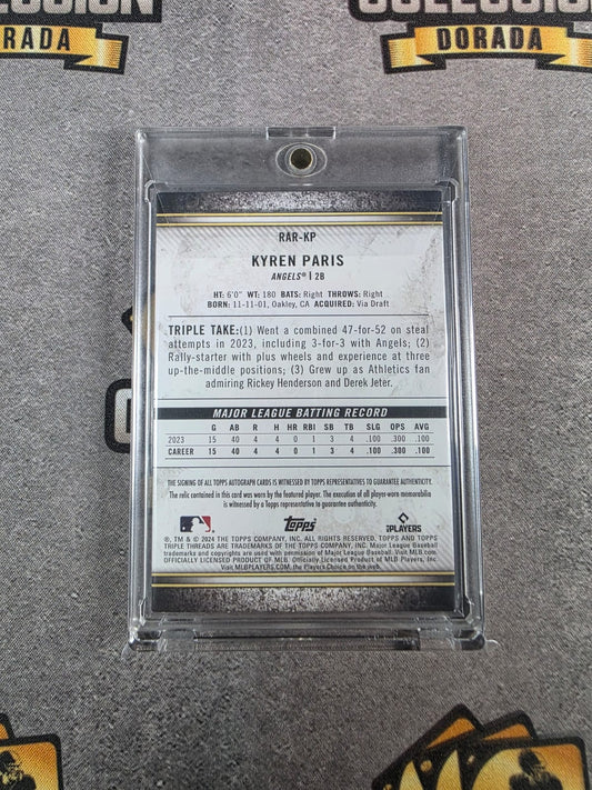 2024 Topps Triple Threads - Rookie Autograph Relics Kyren Paris /99 Angels RPA