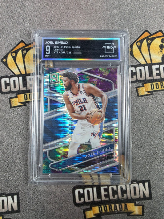 2023-24 Panini Spectra Joel Embiid Celestial /125 Arena Club 9