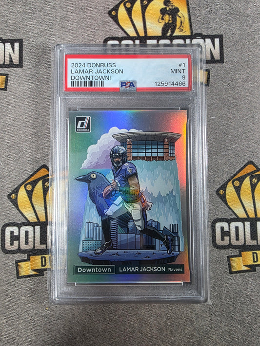 2025 Panini Donruss Lamar Jackson Downtown! PSA 9