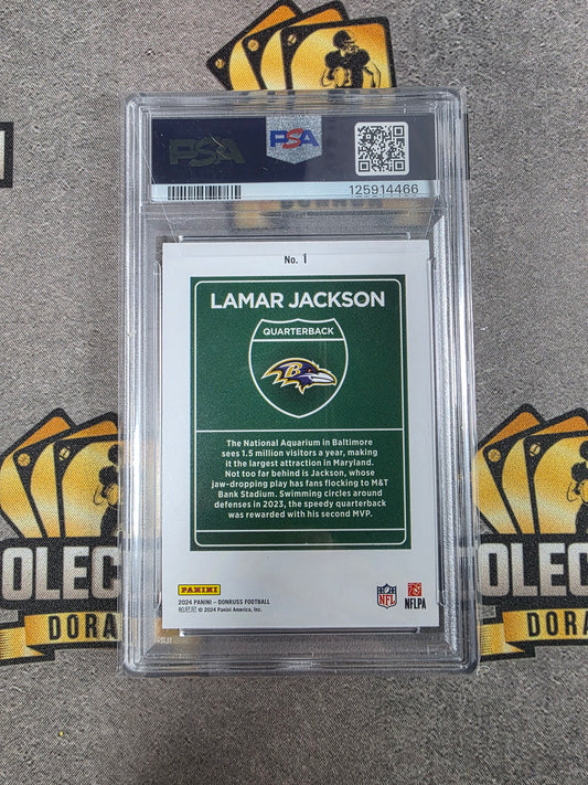 2025 Panini Donruss Lamar Jackson Downtown! PSA 9