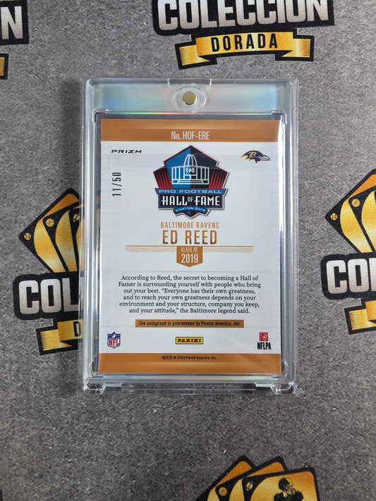 2019 Panini One Ed Reed Hall Of Fame Auto Refractor #ed 50