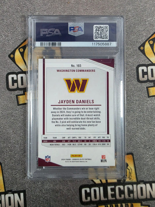 2024 Donruss Elite Jayden Daniels Green Disco PSA 10