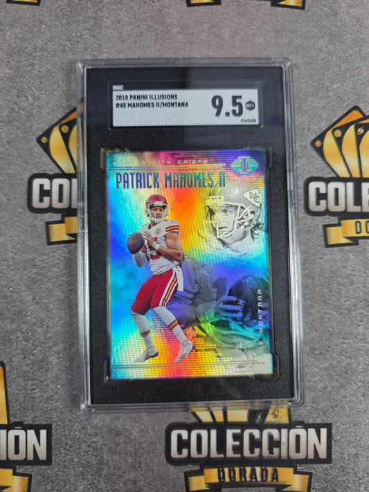 2018 Illusions Patrick Mahomes II Joe Montana #45 Chiefs SGC 9.5