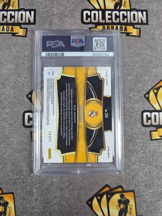 2023-24 Panini Select FIFA Field Level Rodrygo Winter Camo /99 PSA 10