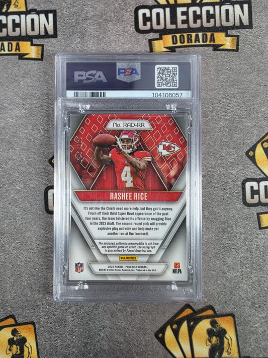 2023 Phoenix Rashee Rice RPS Rookie Auto Dual Jersey /199 PSA 8