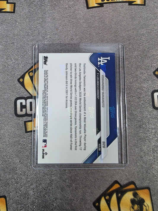 2025 Topps Now 926 Yoshinobu Yamamoto Dodgers MLB World Series MVP