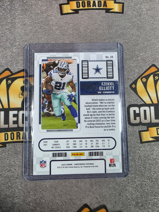 2022 Panini Contenders Playoff Ticket #28 Ezekiel Elliott /199