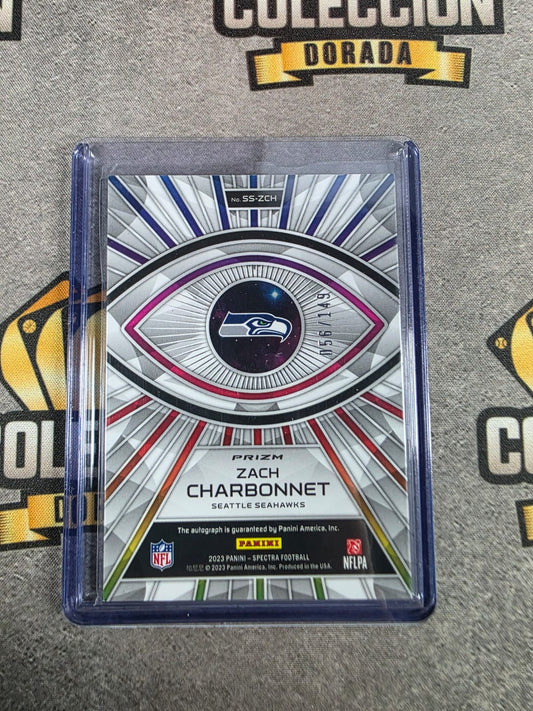 ZACH CHARBONNET 2023 Spectra RC Spectral On Card Auto NUMBER MATCH /149 Seahawks