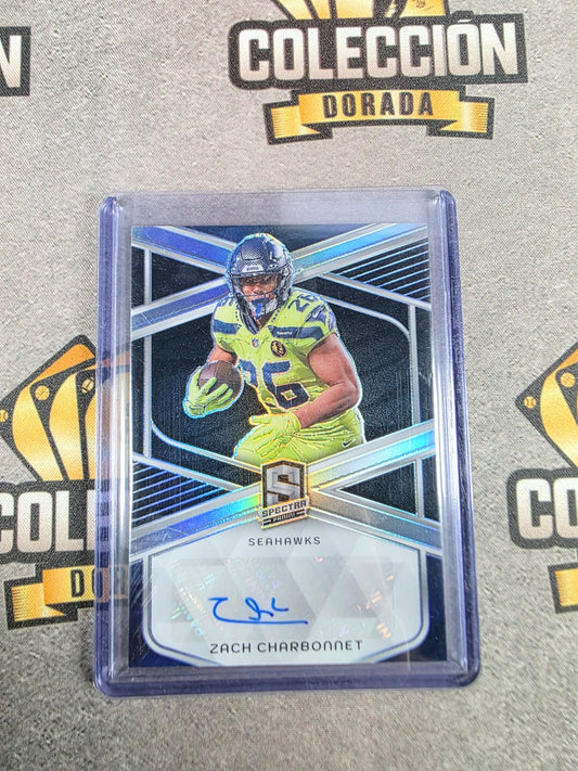 ZACH CHARBONNET 2024 SPECTRA SIGNATURES PRIZM SEAHAWKS AUTO /199