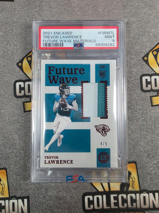 2021 Encased Trevor Lawrence Future Wave Material PSA 9