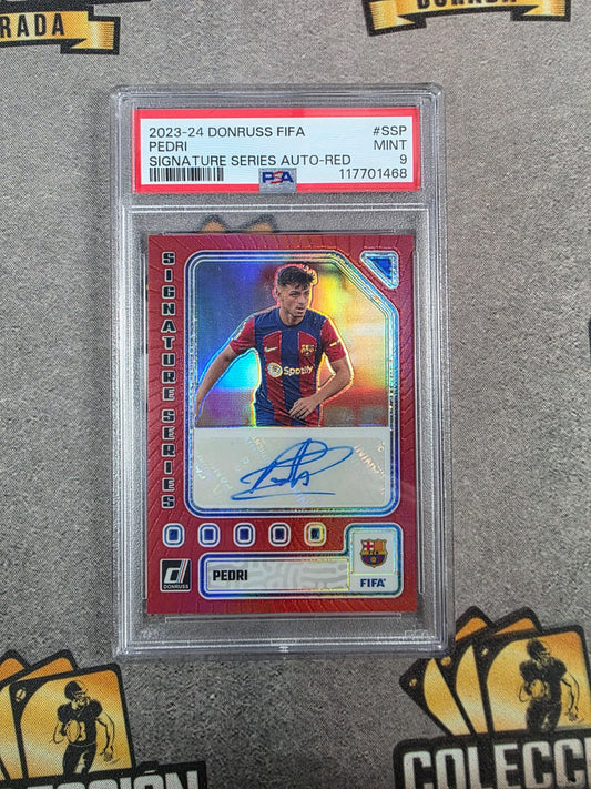 2023-24 Donruss Fifa Pedri Signatures Series Auto-Red PSA9