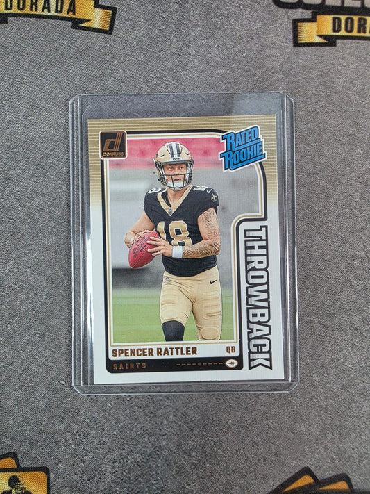 2024 Donruss Spencer Rattler Rated Rookie Throwback