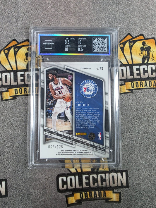 2023-24 Panini Spectra Joel Embiid Celestial /125 Arena Club 9