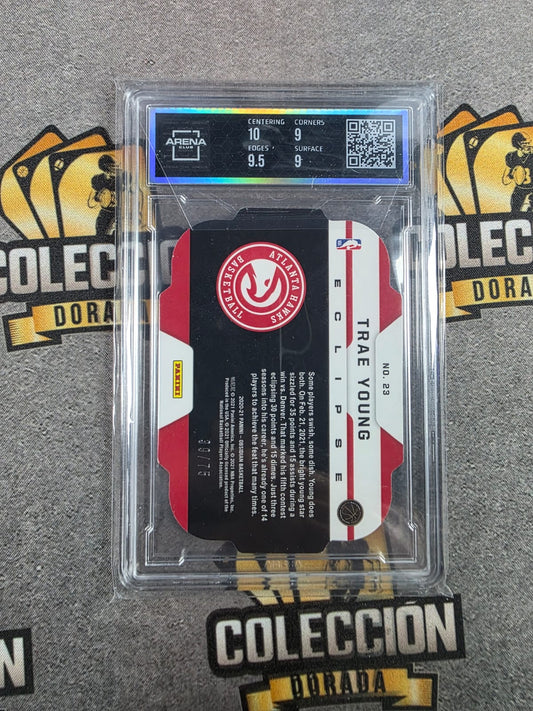 2020-21 Panini Obsidian Trae Young Eclipse EE Purple /75 Arena Club 9.5