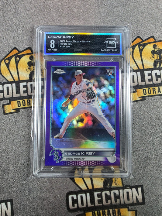 2022 Topps Chrome Update George Kirby Purple Refractot Arena Club 8