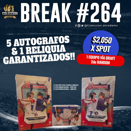 Break 264! 5 Autógrafos y 1  Reliquias Garantizados!!