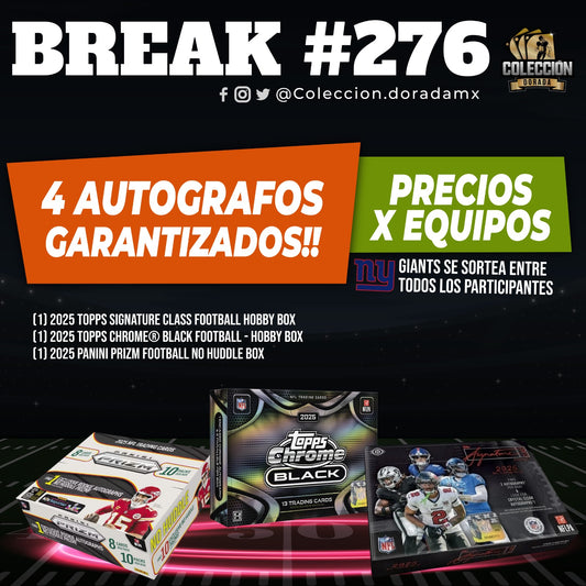 Break 276! 4 Autografos Garantizados!